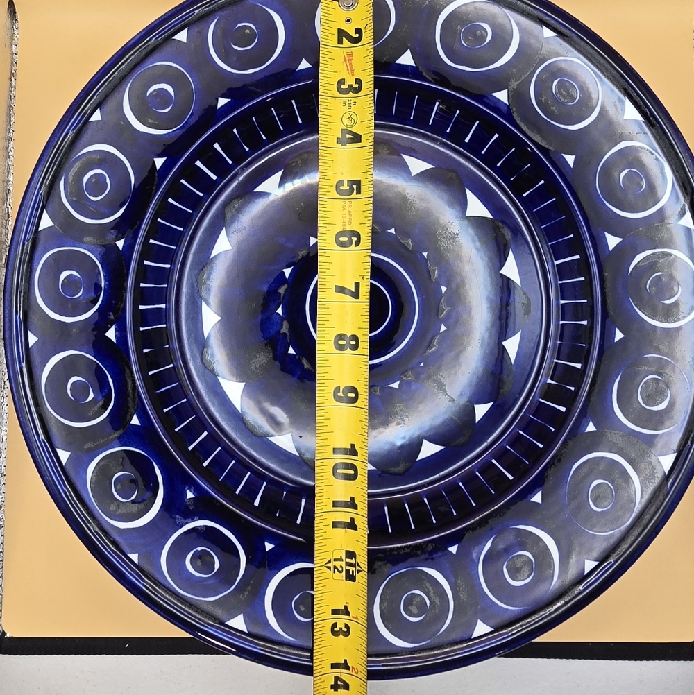 Arabia of Finland Valencia Large 14” Serving Platter Plate Cobalt Blue/White. - Picture 5 of 6